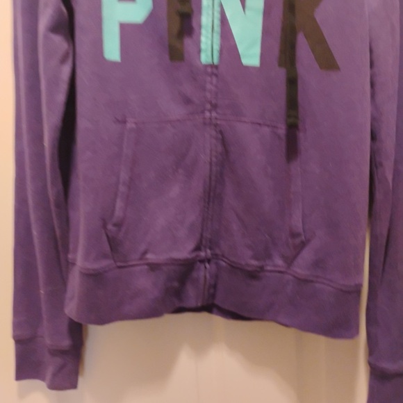 PINK Victoria’s Secret Purple Hoodie Sweatshirt Basic Style circa 2012 Size L - Picture 8 of 9